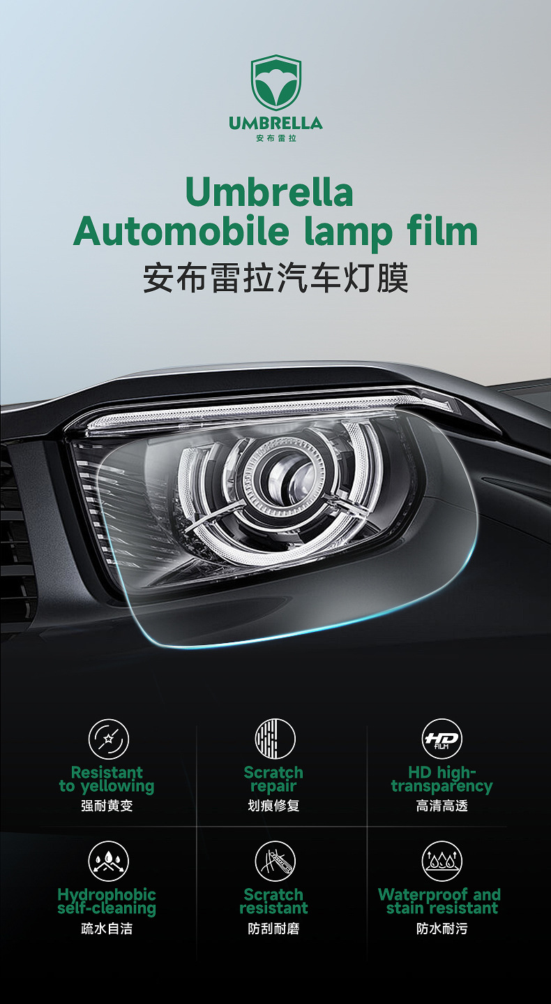 Car Tpu Headlight Protective Film, Scratch-Resistant, High Light Transmittance, Factory Direct Sales