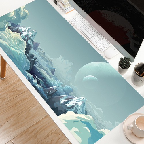 Wave scenery extra large mouse pad Japanese personalized creative thickened office keyboard computer desk pad waterproof pad