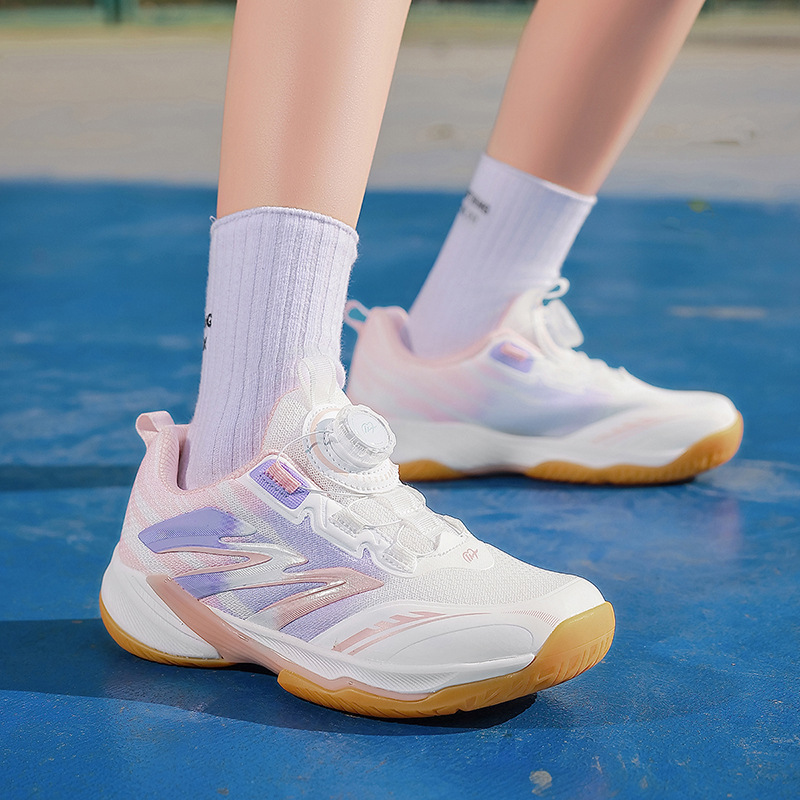 Cross-Border Children's Badminton Shoes with Rotating Buckle, Boys' and Girls' Tennis Shoes, Volleyball Shoes, Baseball and Football Training Sports Shoes