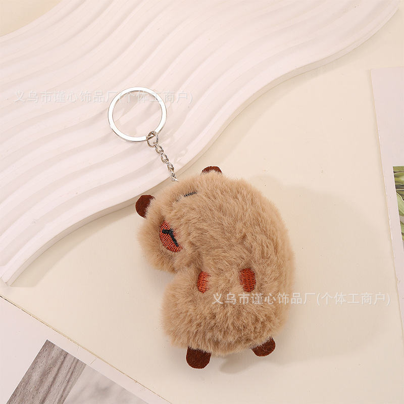 Nuevo lindo colgante de felpa Kapibala de dibujos animados creativos muñeco de carpincho bolso llavero pequeño colgante