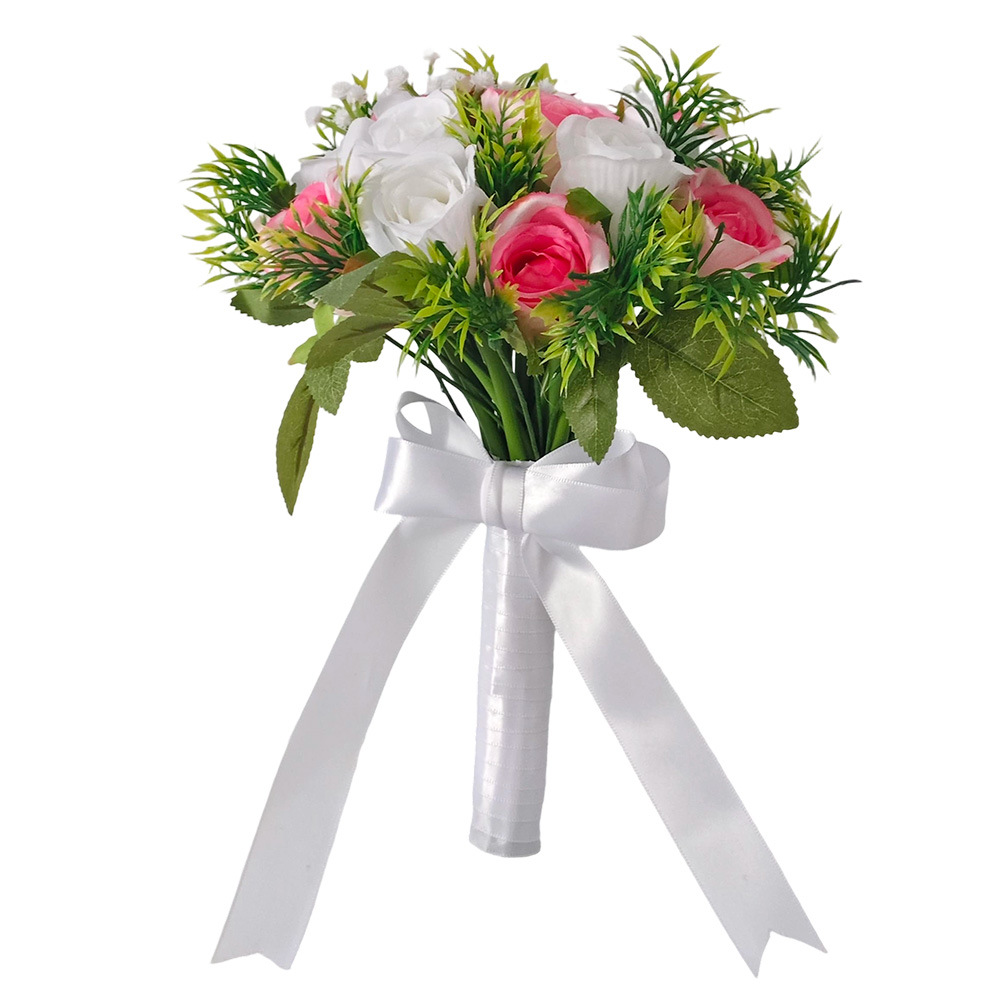 Novias en la mano flores de boda simulación de flores de rosas de estrella llena damas de honor fotos de boda props suministros de boda
