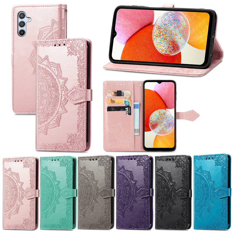 For Samsung A16 mobile phone leather case flip embossed A05S wallet type A36/A55 card case bracket protective cover