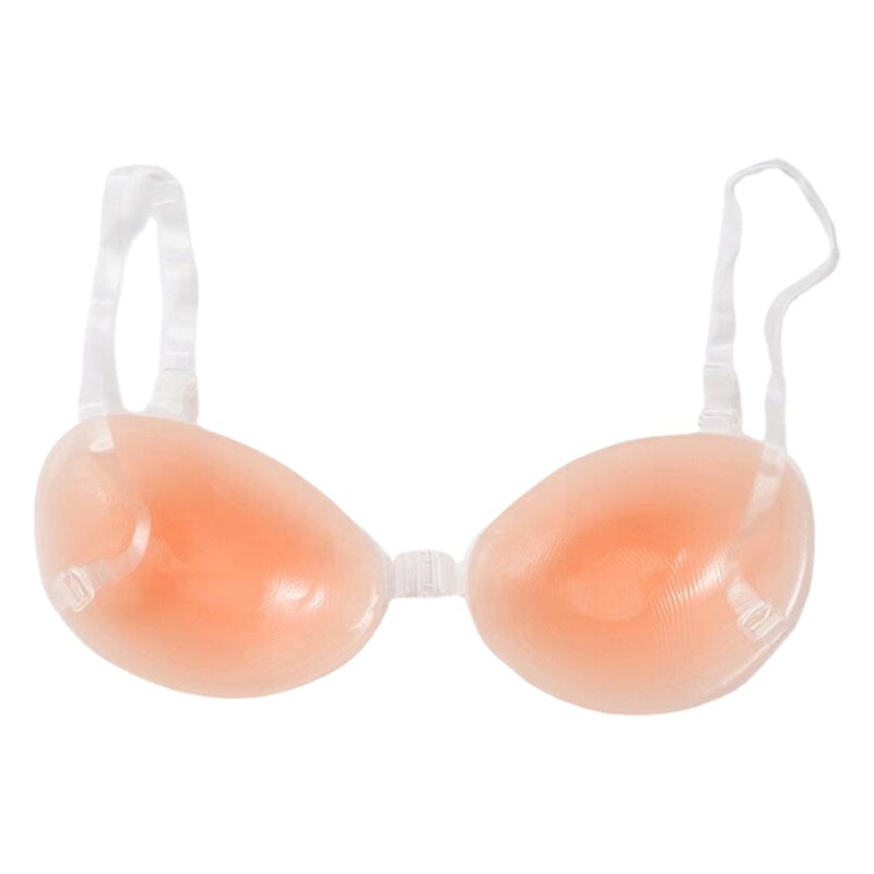 Sujetador invisible de silicona 3 veces engrosada correa de hombro desmontable vestido autoadhesivo invisible Sujetador de silicona