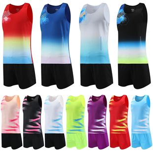 Track and Field Suit Men's Summer Marathon Couple Sports Vest Training Suit Competition Suit Student Physical Examination Track and Field Suit