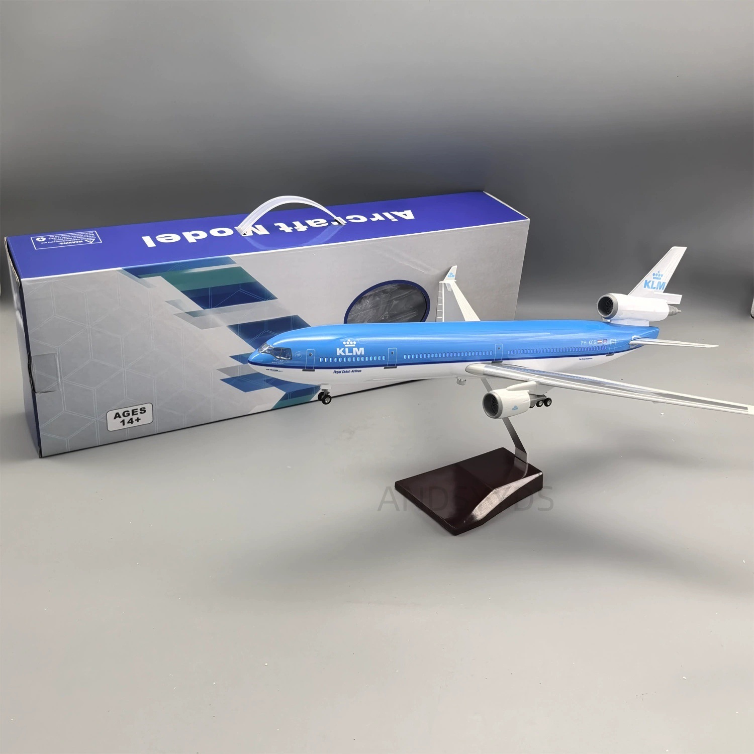 47CM荷兰麦道MD11飞机模型美国航空荷兰客机仿真航模带轮礼品摆件