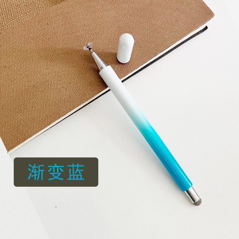 Pluma capacitiva universal para iPad teléfono móvil pantalla táctil pluma disco cabeza de tela dos en una tableta pintura escritura