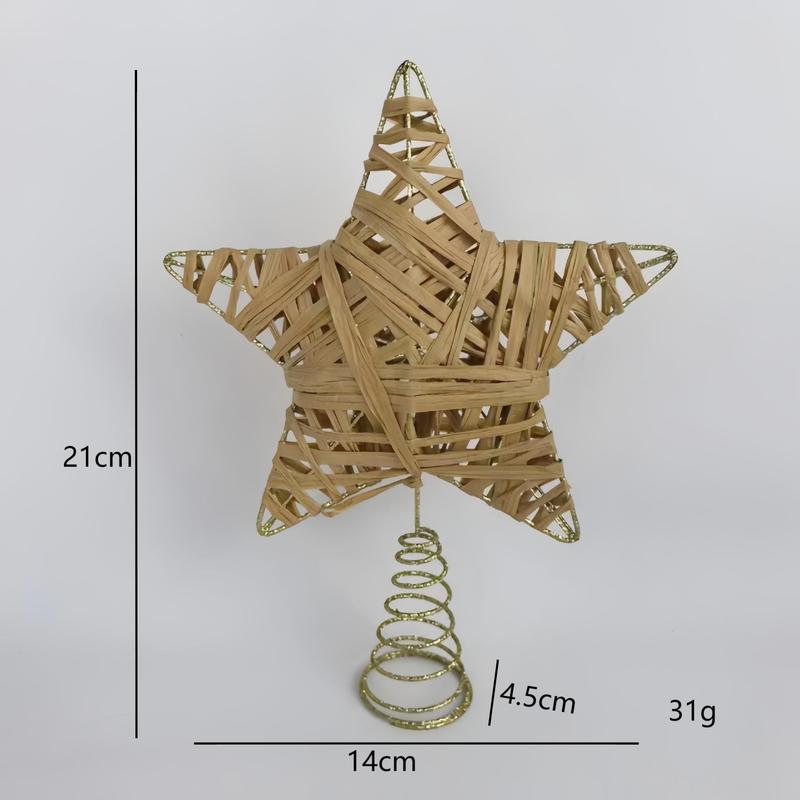 Amazonの新しいクリスマスツリートップデコレーション、五芒星、金色の中空パウダーアイアンクリスマスツリートップスター|undefined