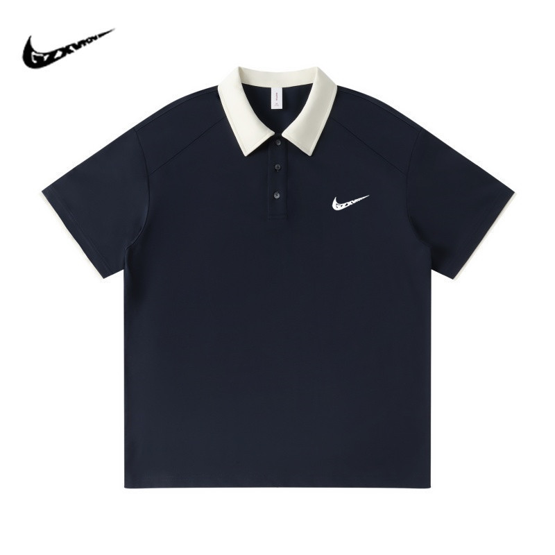 Quick-dry men's polo shirt, summer thin casual loose business t-shirt, men's turn-down collar solid color breathable top