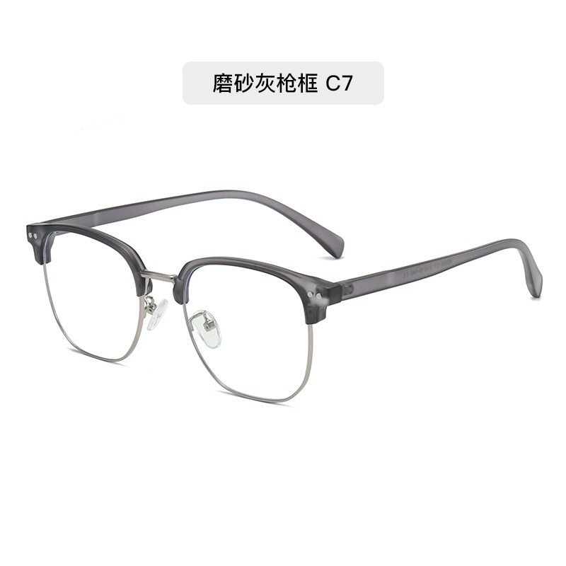 2024 nuevo estilo japonés de gafas de miopía literaria con lentes de grado para hombres TR90 gafas de cara grande y medio marco para mujeres