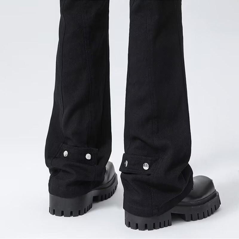 Pantalones vaqueros con botones viejos lavados de la calle americana Pantalones largos de estilo vibe rectos sueltos de primavera y otoño para hombres