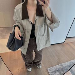 复古巴恩风水洗做旧时尚休闲宽松显瘦牛仔外套女2025秋冬牛仔夹克