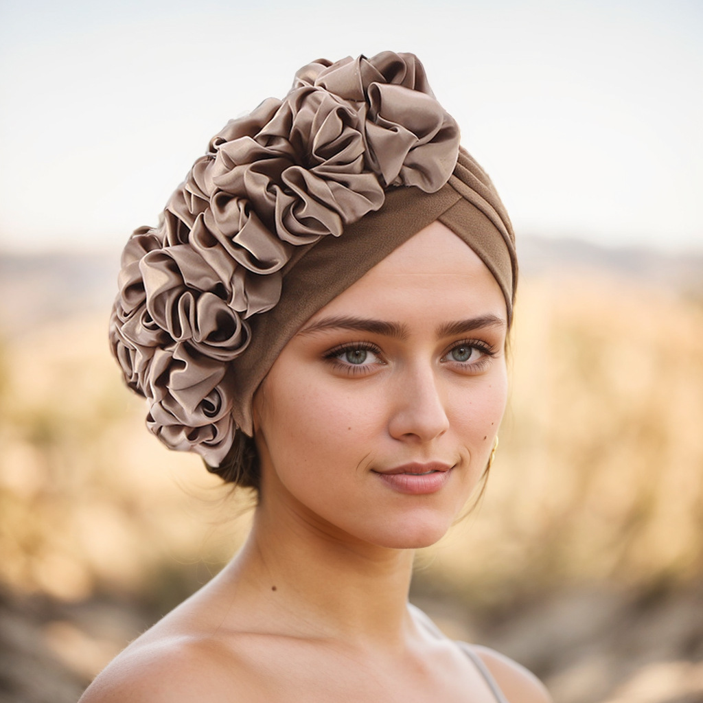 Muslimischer Hut, großer Hut mit Blumenmuster an der Seite, afrikanischer Hut, indischer Hut, muslimischer Hut_voghion.com