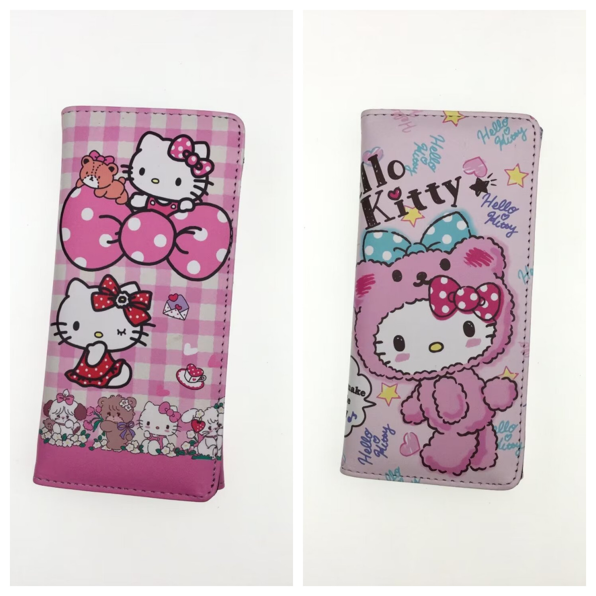 Cartera de dibujos animados lindo princesa KT gato cremallera gran capacidad estudiante chica monedero embrague titular la tarjeta