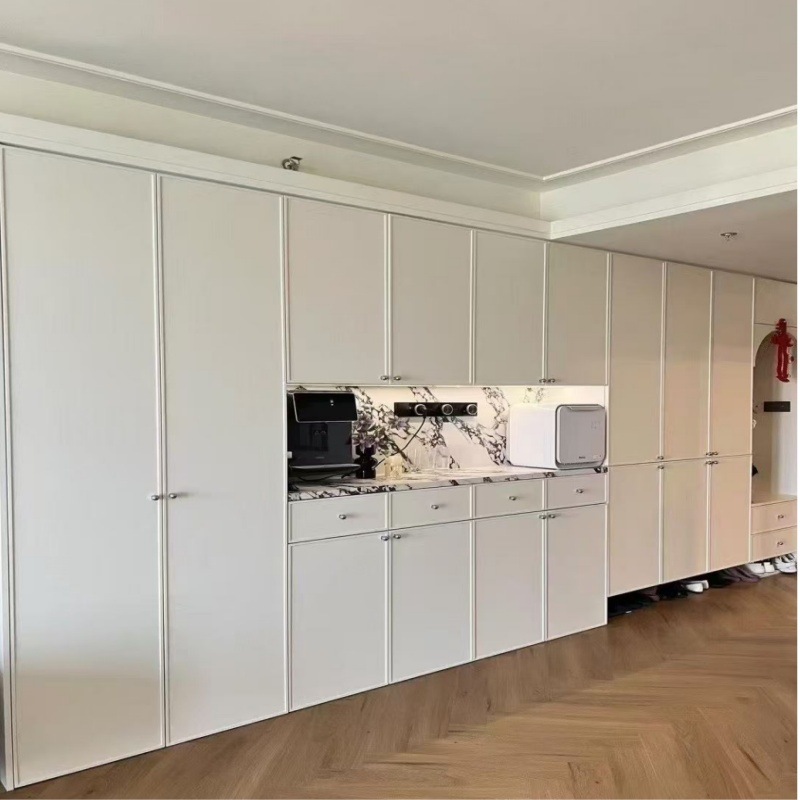 Foshan Whole House Custom Cabinet Factory Aluminum Alloy Assembled Wardrobe Cabinet Door Customization Aluminum Alloy Welded Large Board Wardrobe