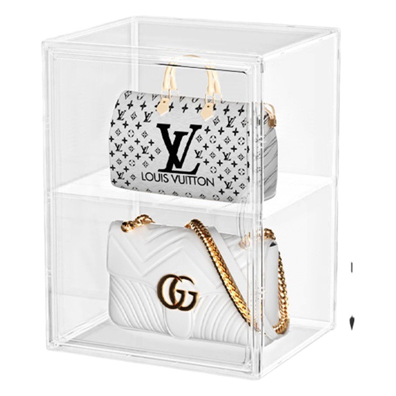 Bolsa de almacenamiento artefacto bolsa a prueba de polvo gabinete de almacenamiento de lujo pantalla transparente caja de almacenamiento acrílico hecho a mano