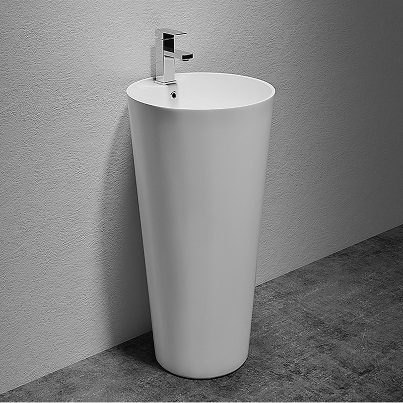 Integrado de pedestal lavabo de cerámica lavabo de baño de pie lavabo fabricante de ingeniería