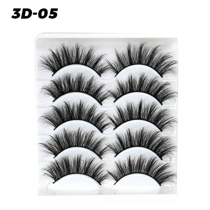 DINGSEN pestañas postizas de fábrica al por mayor 3D pestañas tridimensionales 5 pares Paquete de pestañas tres más de D-46 estilos