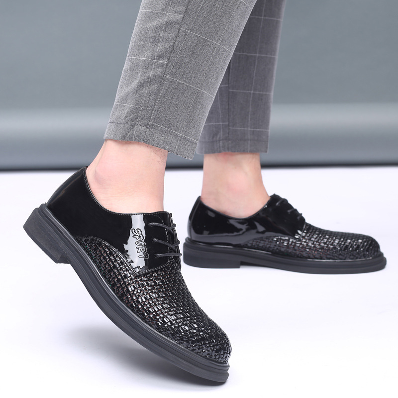 Sandalias de hombre de verano hombre tejido a mano transpirable ropa de negocios casual zapatos de cuero zapatos de hombre zapatos gruesos