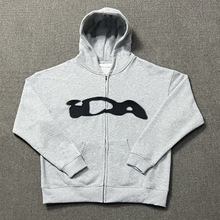 跨境外贸hoodie潮牌ida休闲卫衣外套美式宽松运动拉链情侣连帽衫