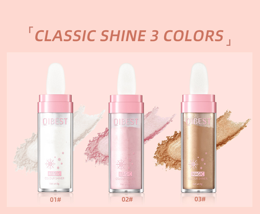 QIBEST High-Gloss Pat Powder, High-gloss Pearlescent Sparkling Fairy Powder, Full-body brightening Natural Three-dimensional Loose Powder, Contouring Powder undefined
