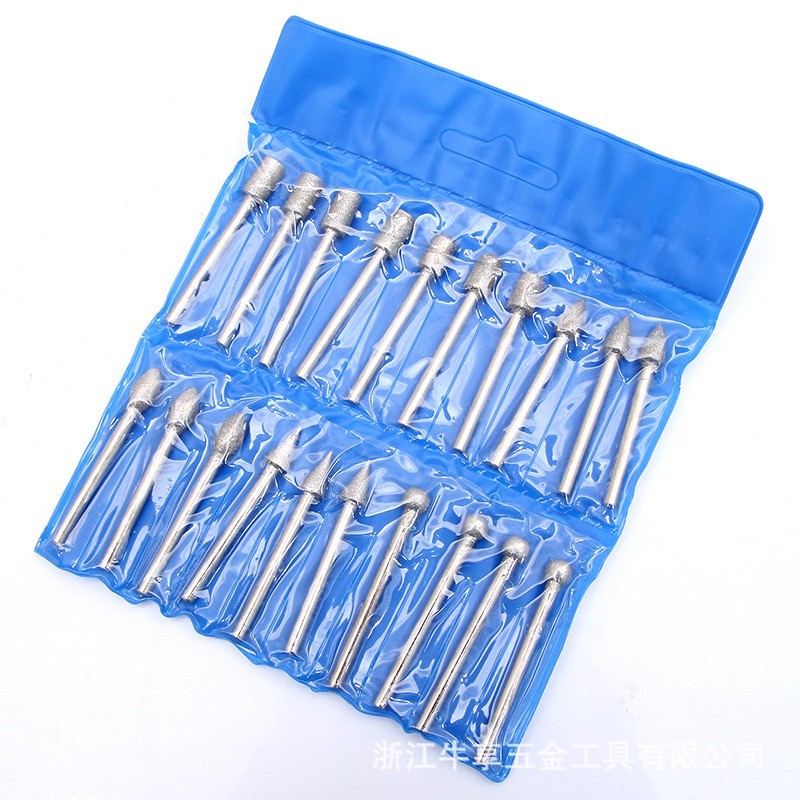 20支细砂金刚石磨头磨针磨棒打磨玉石磨头陶瓷刀具开孔工具岩板