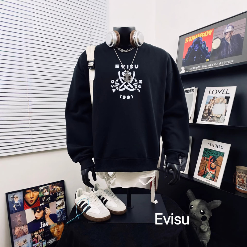 26Ss Spring New Model High-End Evisu Daruma Large m Fashion Versatile Casual Sweatshirt Unisex Korean Style