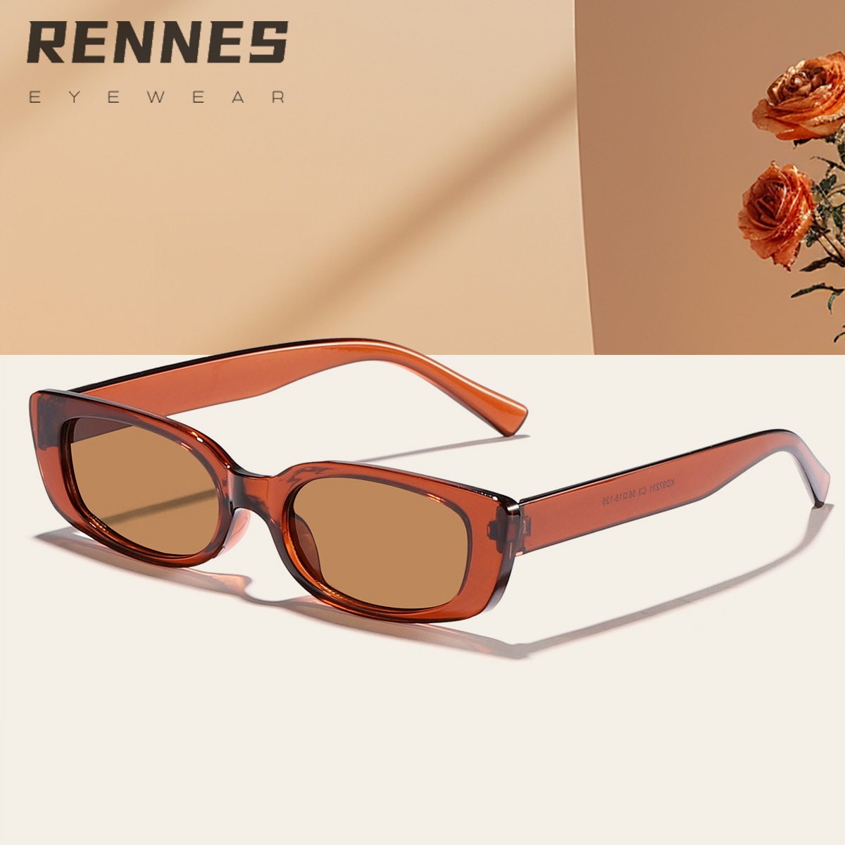 Nuevo estilo transfronterizo retro pequeño marco rectangular moda gafas de sol mujeres europeas y americanas color gelatina parasol gafas de sol Sunglasses