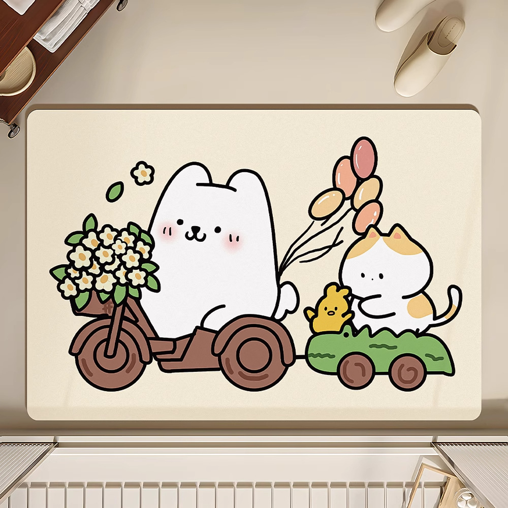 Alfombrilla de baño de dibujos animados Alfombrilla antideslizante de barro de diatomeas Alfombrilla de entrada de baño Alfombrilla de baño Alfombra de secado rápido