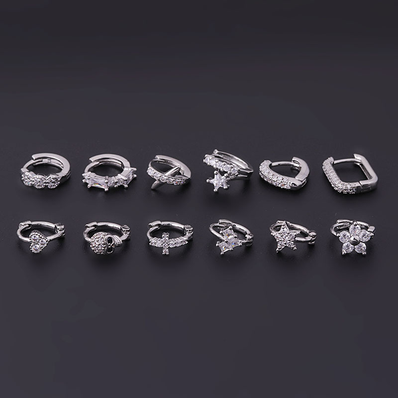 Ear Cartilage Rings & Studs Fashion Heart Copper Plating display picture 2