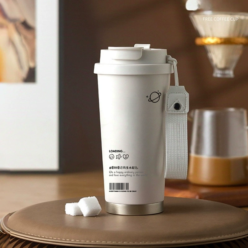 Кофейная чашка, простая офисная чашка-термос для двойного напитка, соломенная чашка из нержавеющей стали 316, бытовая чашка для воды, удобная чашка