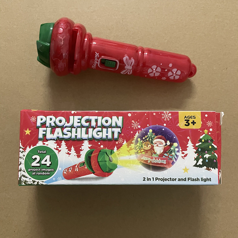Navidad transfronteriza niños regalos de proyección linterna Papá Noel iluminado patrón de proyección juguetes al por mayor