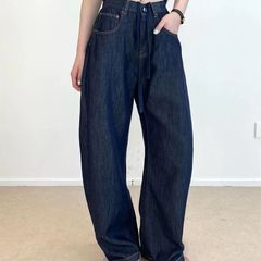 自留！打滚推荐~天丝+棉！香蕉裤松紧高腰宽松显瘦弧形牛仔裤女新