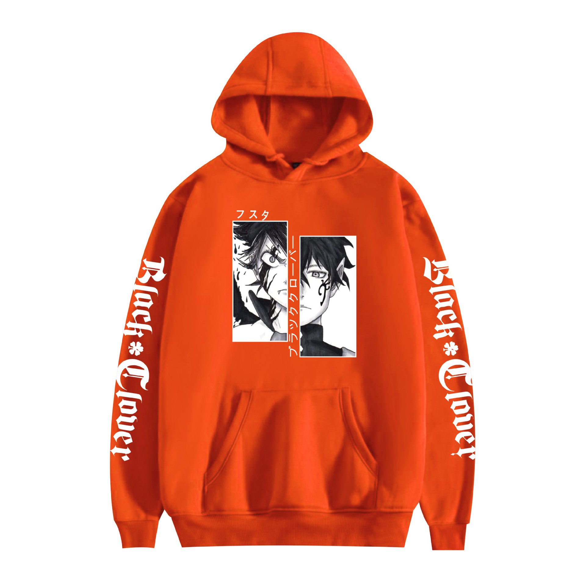 Comercio exterior black clover negro trébol de cuatro hojas periférico con capucha de terciopelo sudadera con estampado transfronterizo hoodie