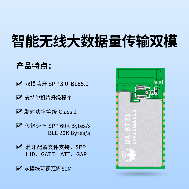llSPP3.0+BLE5.0蓝牙模块无线串口通信高速透传输兼容HC05/06大数