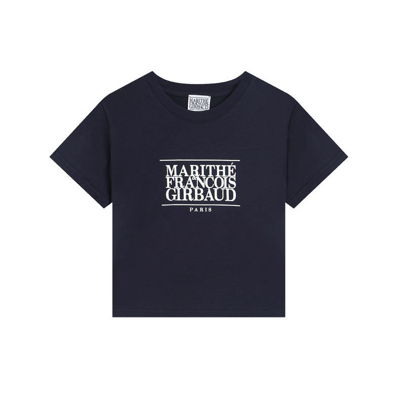 スポット韓国マリス半袖レタープリントラウンドネックTシャツレディースショートトップジェニー・チェ・ジンユアンと同じスタイル|undefined