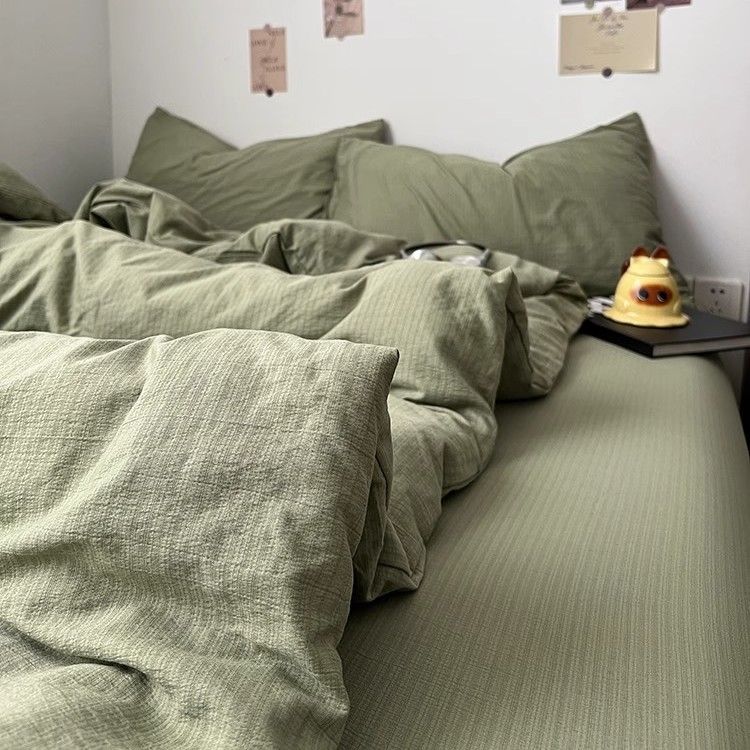 Ultra-soft Double Layer Gauze Bed Sheet Set For Student Dormitory_voghion.com