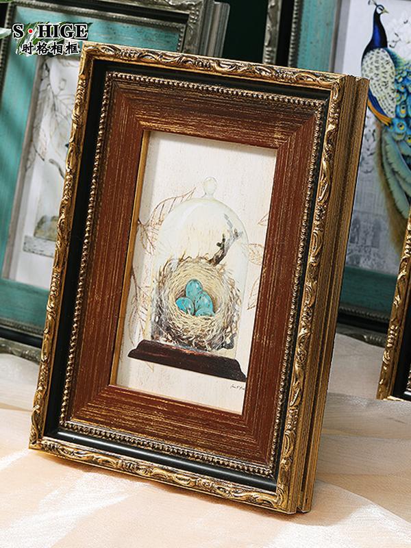 European style solid wood retro photo frame 6781012 inch creative nostalgic luxury decoration photo frame