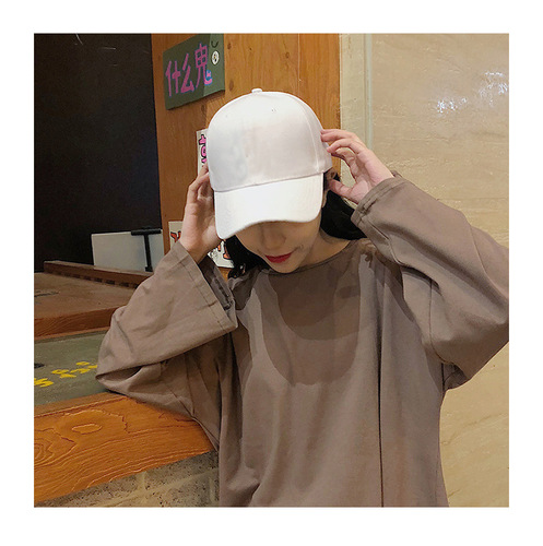 Hat women's Korean version solid color simple hip-hop baseball cap versatile sun visor peaked hat ins men's and women's trendy