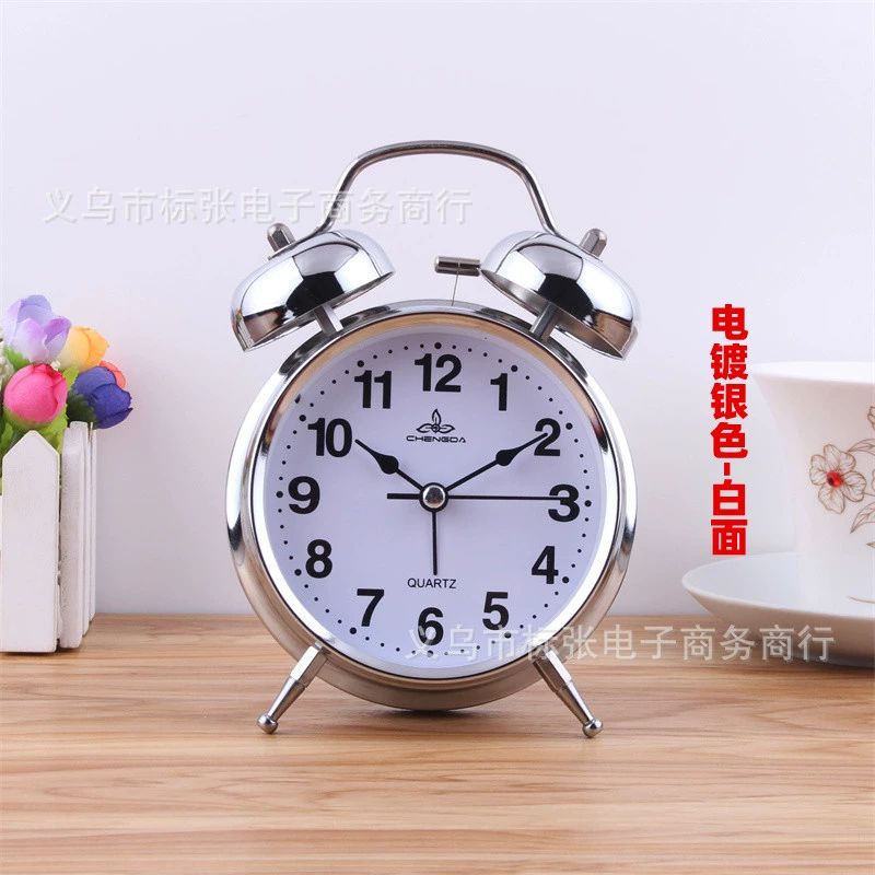 4-inch silent alarm clock super ring alarm student special luminous clock 8820 electroplating ring clock manufacturer wholesale