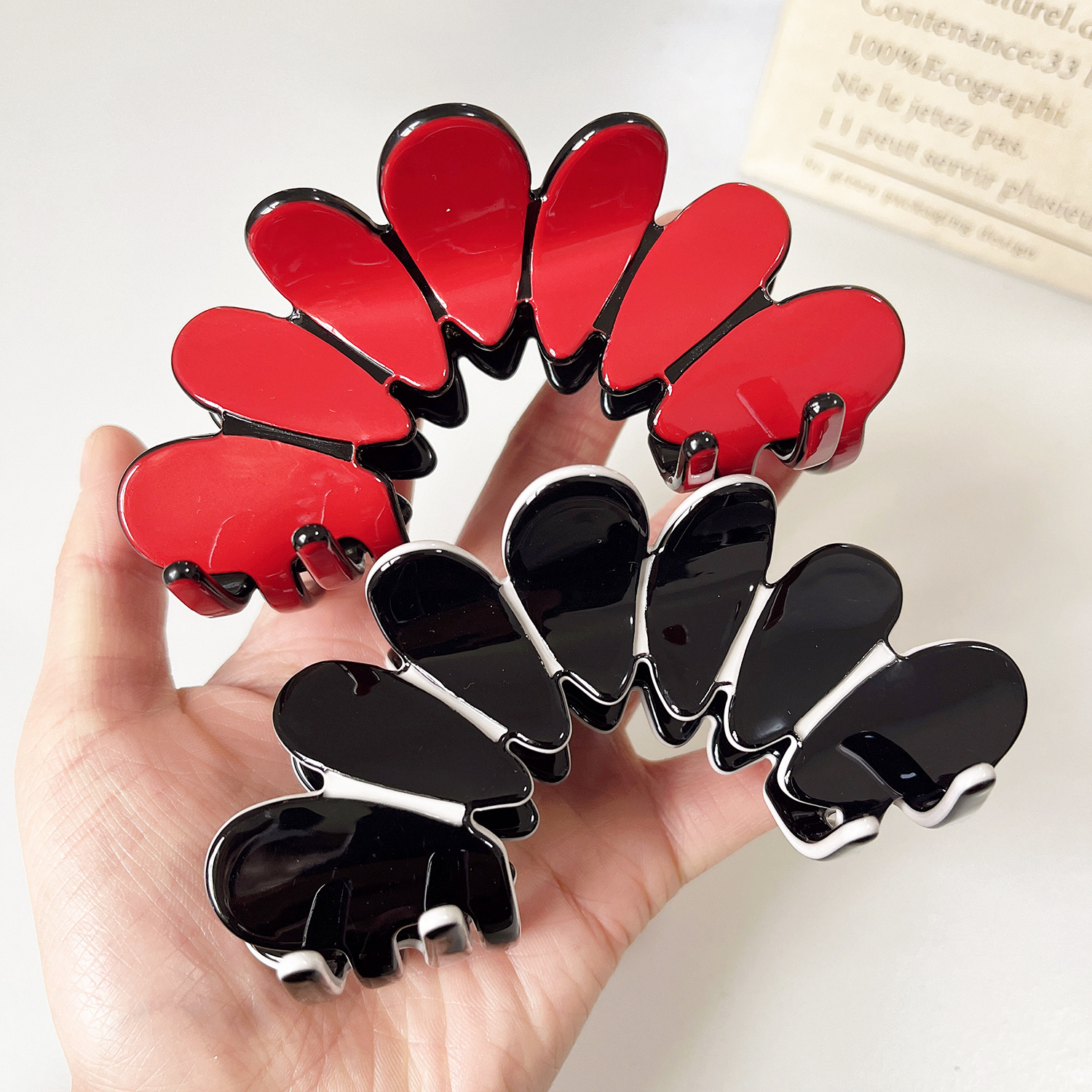 Acetato francés coreano agarrar clips de flores de alto nivel de sensación de cabeza trasera temperamento de cabello universal nicho de diseño de mujeres
