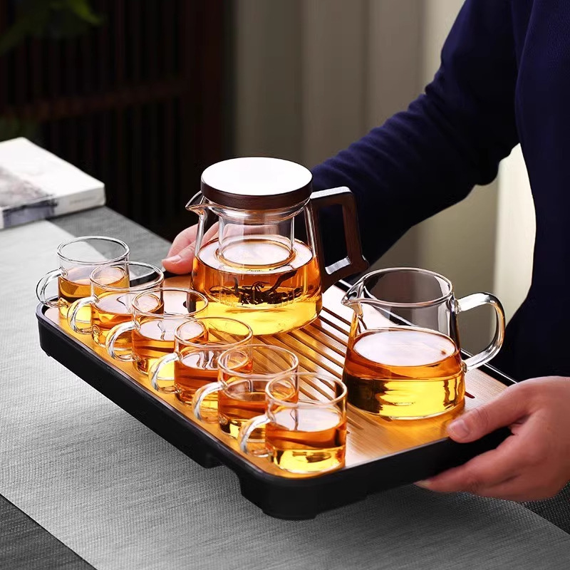 お茶を作るための家庭用ティーポット、高温耐性ガラスティーポット、茶水分離オフィス2025新しいティーポットティーセット|undefined
