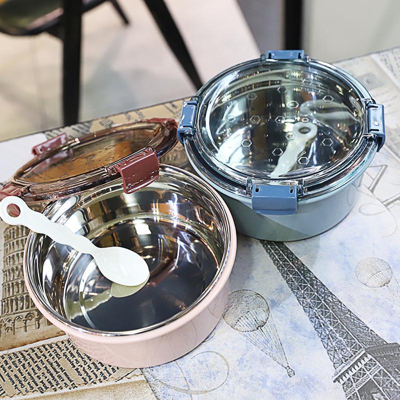 Soup Box Insulated Bowl for Office Workers with Soup Bowl, Lightweight Instant Noodle Bowl, Rice Stainless Steel Bowl with Lid, 304 Lunch Box