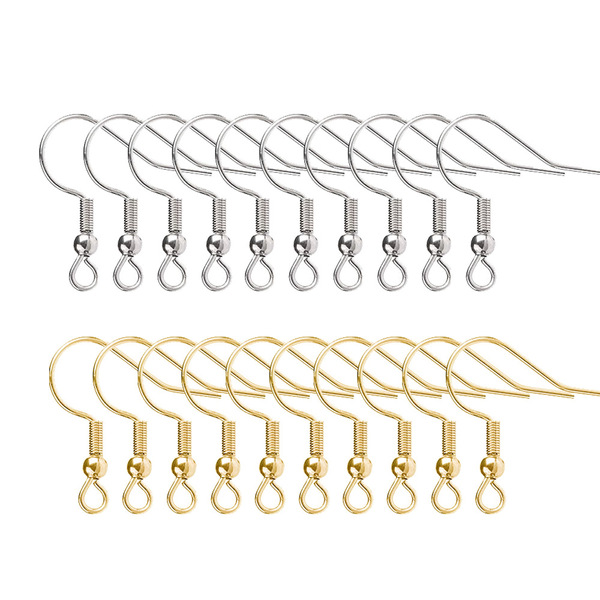 316 stainless steel ear hook real gold plating with beads with…