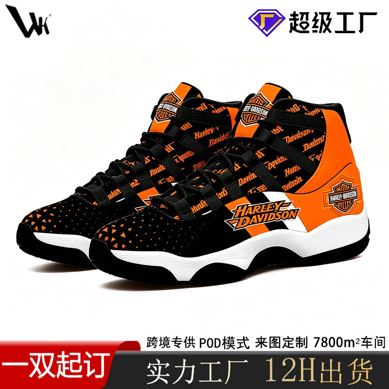 Pod Foreign Trade Factory Quanzhou Sports Shoes High-Top Basketball Shoes Custom Personalized Pattern Trendy High-Top Unisex Style Pod Foreign Trade Factory Quanzhou Sports Shoes High-Top Basketball Shoes Custom Personalized Pattern Trendy High-Top Unisex Style