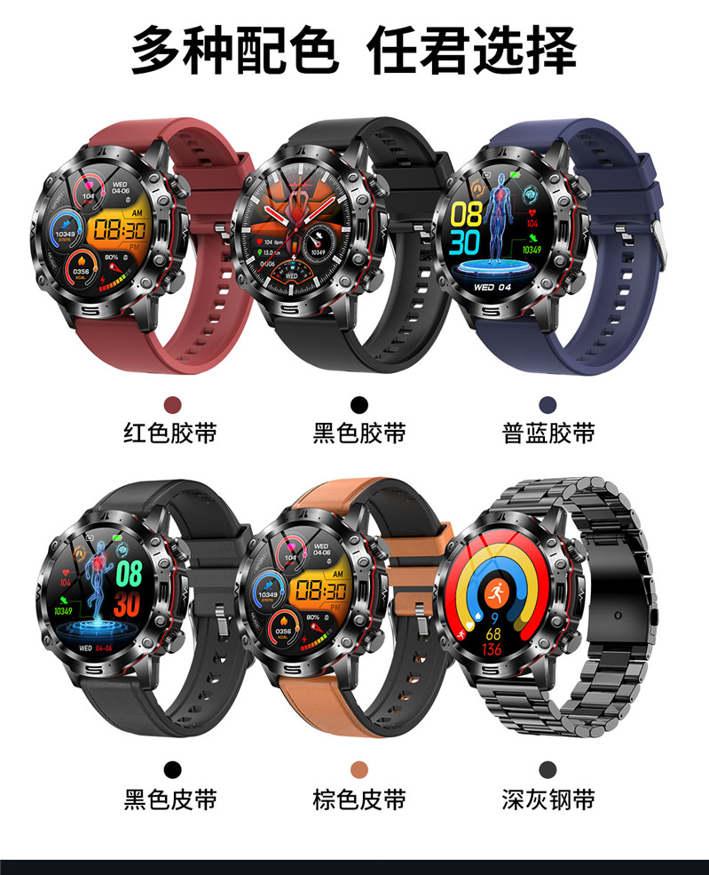 2024 Cross-border New ET482 smartwatch AMOLDE high-definition non-invasive blood glucose, body temperature and blood pressure Outdoor Sports undefined
