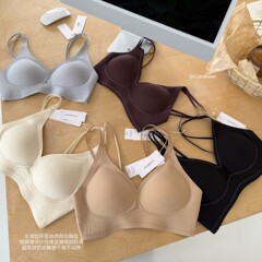 A39オリジナル液体ソフトサポート単列ボタン美背下着レディース超柔らかいミルクスキン无痕裸感文ブラジャー