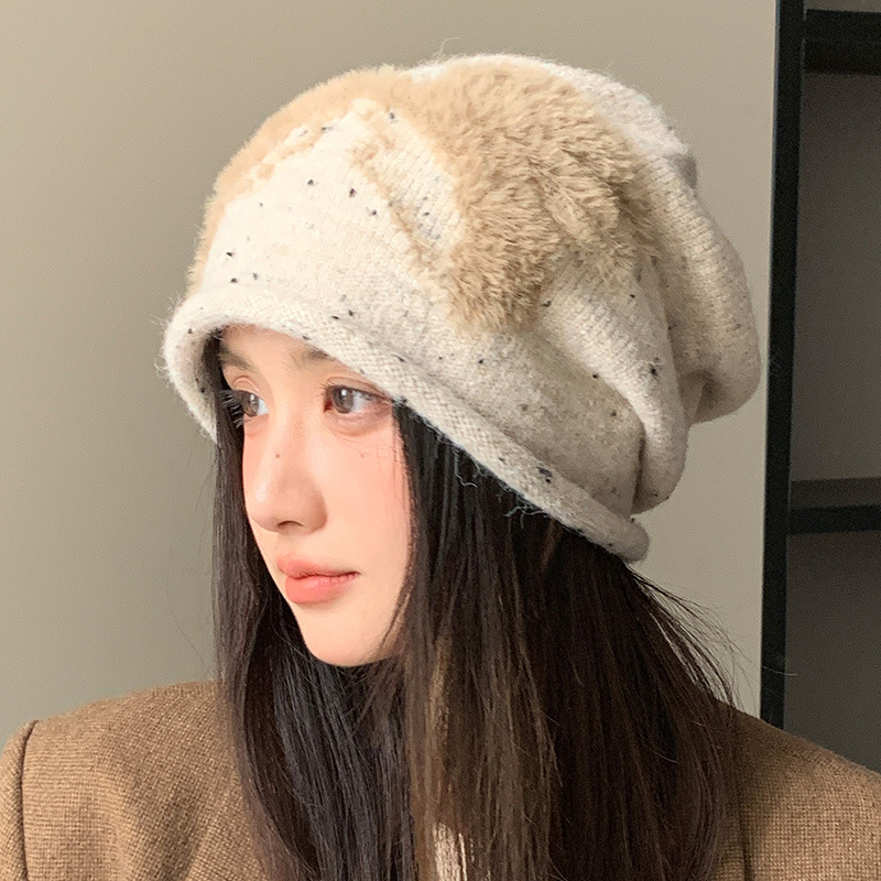 韩系可爱蝴蝶结针织毛线帽秋冬帽子女款保暖百搭堆堆帽显脸小冷帽|undefined