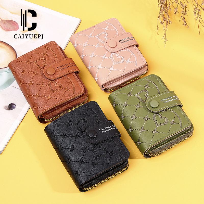 52g Weight Polyester Lining Material Zipper, Hidden Buckle Closure Type Small Wallets Bags Type 1 Piece Quantity Holiday, Daily Occasion Pu Leather Material Heart Shape, Solid Color Pattern All Seasons Season Women's Gender Simple Style Style Square Shape Women's Heart Shape Solid Color Pu Leather Zipper Hidden Buckle Wallets 无