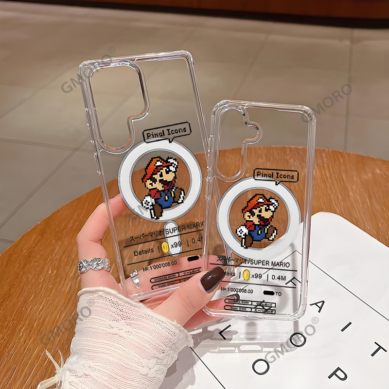 Creative, Simple and Applicable S23Ultra Super Mario Mobile Phone Case Galaxys25 Magnetic S25Plus Cute
