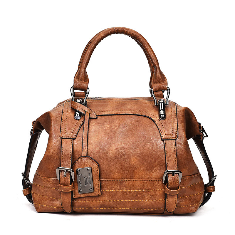 Wholesale Fashion Women's Bags 2024 New Shoulder Crossbody Handheld Boston Bag Shoulder Bag Soft Leather Trendy Bag